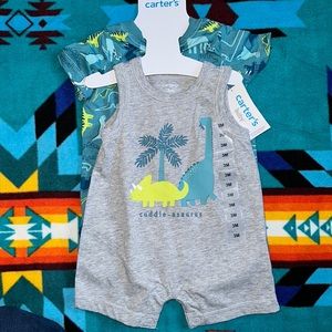 Carters 2 piece dinosaur onesies set